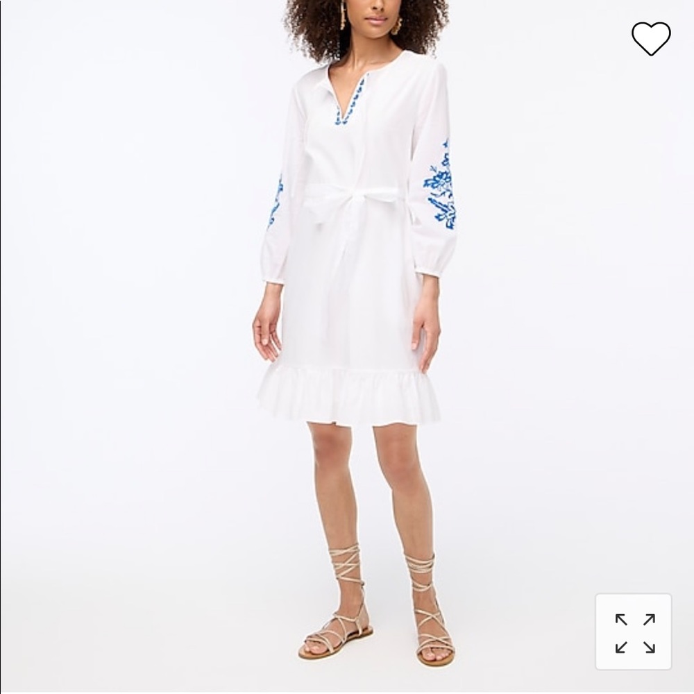 Long-sleeve mini dress with embroidery